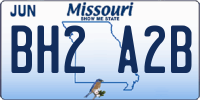 MO license plate BH2A2B