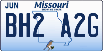 MO license plate BH2A2G