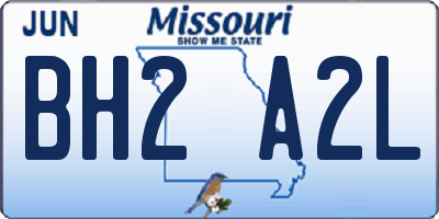 MO license plate BH2A2L
