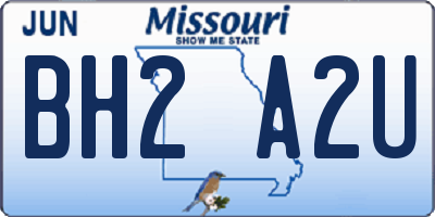 MO license plate BH2A2U