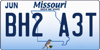 MO license plate BH2A3T