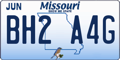 MO license plate BH2A4G