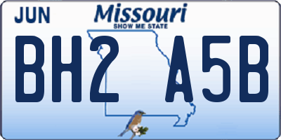 MO license plate BH2A5B