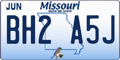 MO license plate BH2A5J