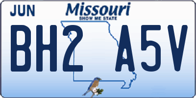 MO license plate BH2A5V