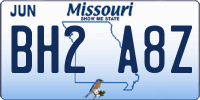 MO license plate BH2A8Z