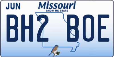 MO license plate BH2B0E