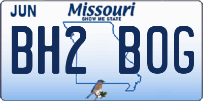 MO license plate BH2B0G