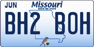 MO license plate BH2B0H