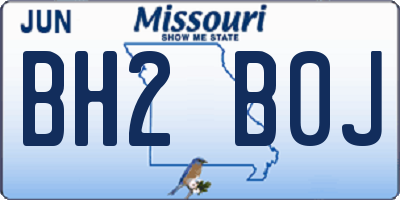 MO license plate BH2B0J