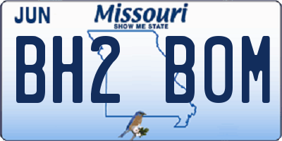 MO license plate BH2B0M