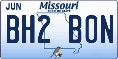 MO license plate BH2B0N