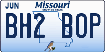 MO license plate BH2B0P