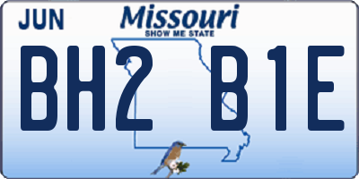 MO license plate BH2B1E
