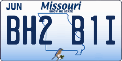MO license plate BH2B1I