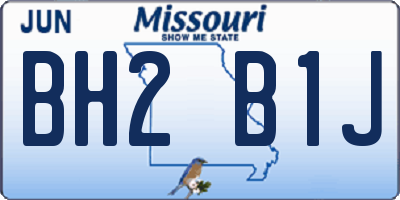 MO license plate BH2B1J