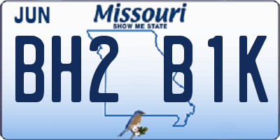MO license plate BH2B1K