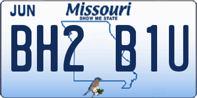 MO license plate BH2B1U