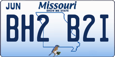 MO license plate BH2B2I