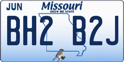 MO license plate BH2B2J
