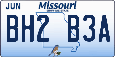 MO license plate BH2B3A
