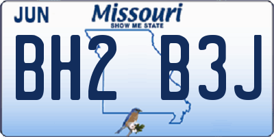 MO license plate BH2B3J