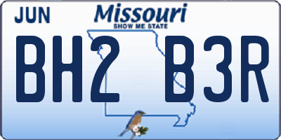 MO license plate BH2B3R