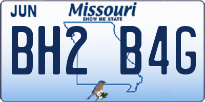 MO license plate BH2B4G