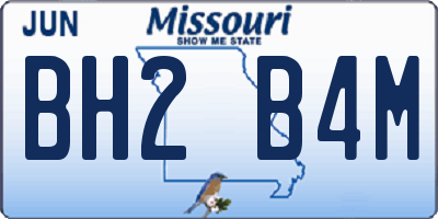 MO license plate BH2B4M