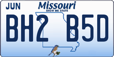 MO license plate BH2B5D