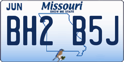 MO license plate BH2B5J