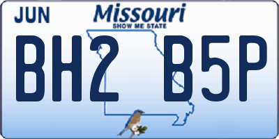 MO license plate BH2B5P