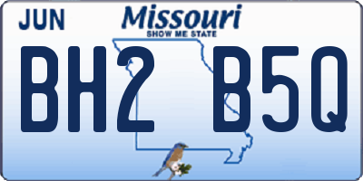 MO license plate BH2B5Q