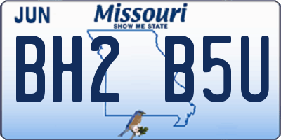 MO license plate BH2B5U