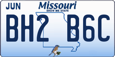 MO license plate BH2B6C