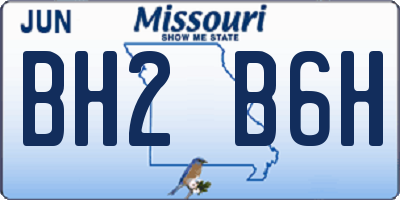 MO license plate BH2B6H