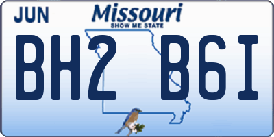 MO license plate BH2B6I