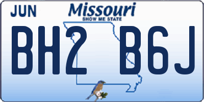 MO license plate BH2B6J