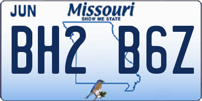 MO license plate BH2B6Z