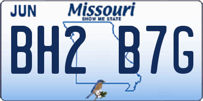 MO license plate BH2B7G