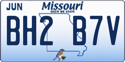 MO license plate BH2B7V