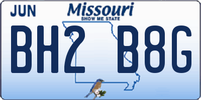 MO license plate BH2B8G