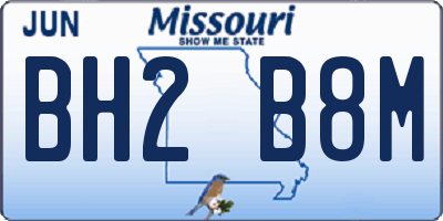 MO license plate BH2B8M