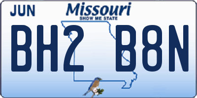 MO license plate BH2B8N