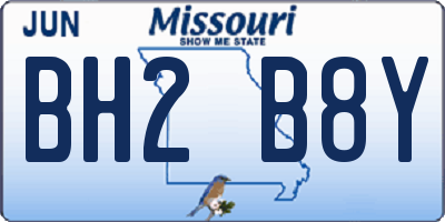 MO license plate BH2B8Y