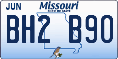 MO license plate BH2B9O