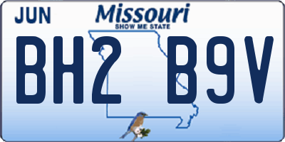 MO license plate BH2B9V