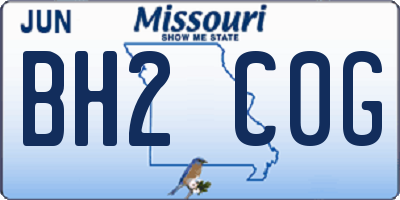 MO license plate BH2C0G