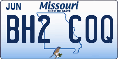 MO license plate BH2C0Q