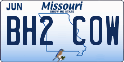 MO license plate BH2C0W